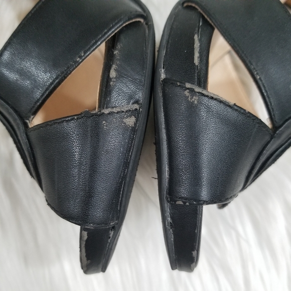 METAPHOR Open Toe Bow Heels Cut On The Black Sides, SIZE 8M, Zipper closure. - Picture 12 of 17